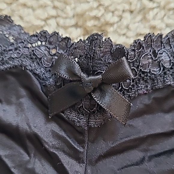 NWOT Victoria's Secret Black Tie Back Satin Panty - Picture 5 of 11